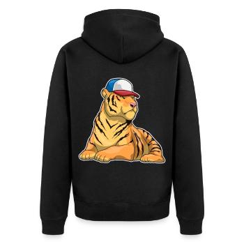 École des Tigres pour les Élèves Casquettes - Veste à capuche bio Premium Unisexe - noir - Dos - Nico (187cm)