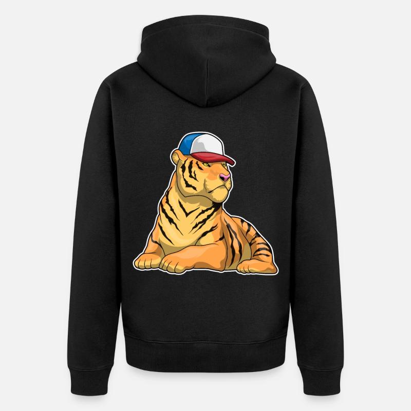 Bonnet de tigre - Veste à capuche bio Premium Unisexe - noir