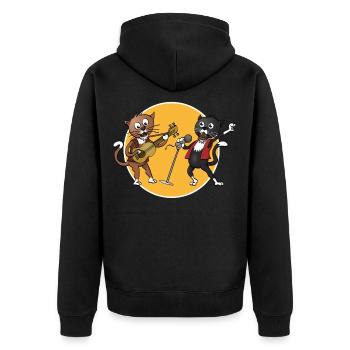 Le chant joyeux et jouant de la guitare. - Veste à capuche bio Premium Unisexe - noir - Dos - Nico (187cm)
