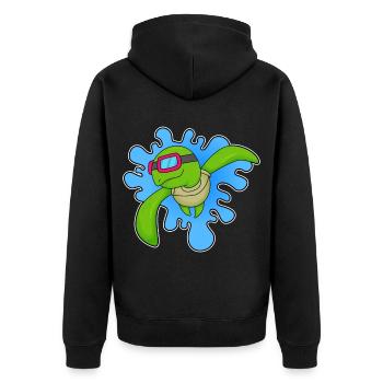 Schildkröte Schwimmen Schwimmbrille - Unisex Premium Bio Zip Hoodie - Schwarz - Hinten - Nico (187cm)