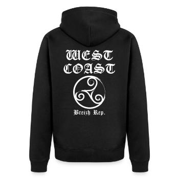 westcoast Breizh blanc - Veste à capuche bio Premium Unisexe - noir - Dos - Nico (187cm)