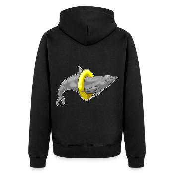 Bouée de sauvetage de nage avec les dauphins - Veste à capuche bio Premium Unisexe - noir - Dos - Nico (187cm)