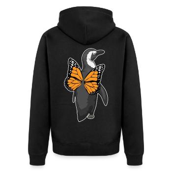 Ailes de papillon de pingouin - Veste à capuche bio Premium Unisexe - noir - Dos - Nico (187cm)