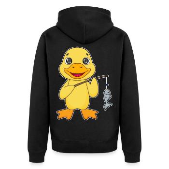 Pêche au poisson canard pêcheur - Veste à capuche bio Premium Unisexe - noir - Dos - Nico (187cm)