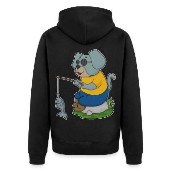 Pêche au poisson Dog Angler - Veste à capuche bio Premium Unisexe - noir - Dos - Nico (187cm)