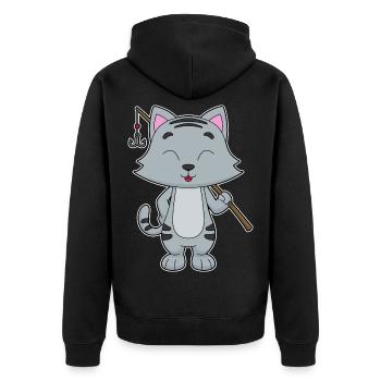 Canne à pêche Cat Angler Canne à pêche - Veste à capuche bio Premium Unisexe - noir - Dos - Nico (187cm)