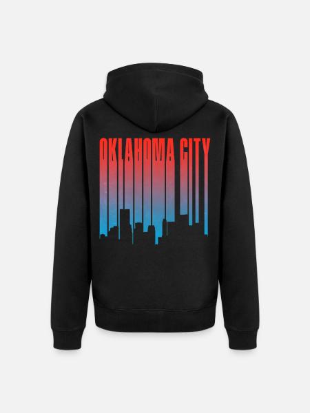 Oklahoma City Skyline Gradient - Unisex Premium Organic Zip Hoodie - black