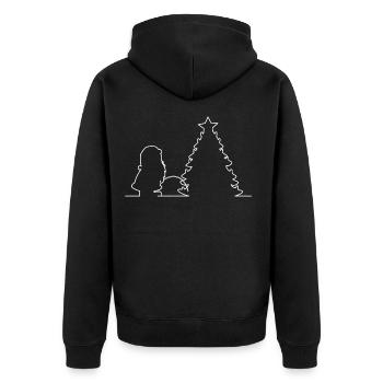 Santa Claus pees on Christmas tree, Christmas - Unisex Premium Organic Zip Hoodie - black - Back - Nico (187cm)