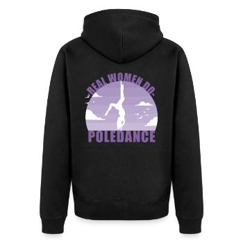 Pole Dance Dancer Poledancing Pole Gift - Unisex Premium Organic Zip Hoodie - black - Back - Nico (187cm)