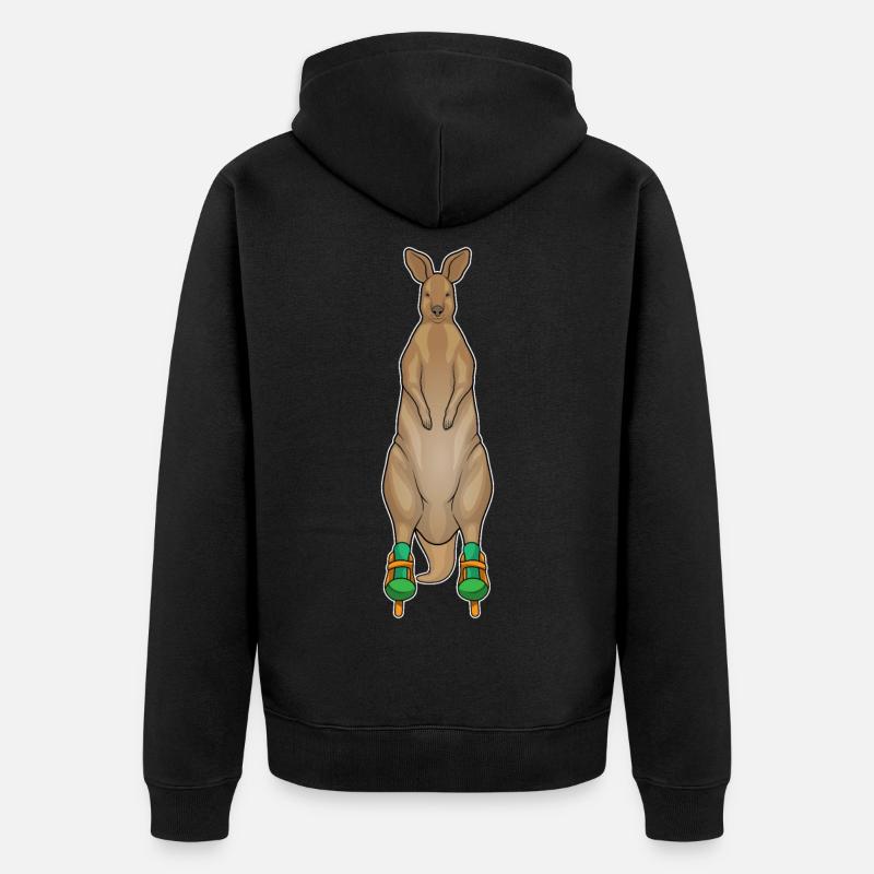 Känguru Inline skating Inline skates - Unisex Premium Bio Zip Hoodie - Schwarz