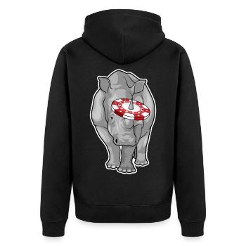 Jetons de poker Rhino Poker - Veste à capuche bio Premium Unisexe - noir - Dos - Nico (187cm)