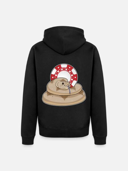 Snake Poker Poker Chips - Unisex Premium Organic Zip Hoodie - black