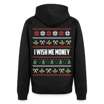 Je veux de l’argent pour Noël - Veste à capuche bio Premium Unisexe - noir - Dos - Nico (187cm)