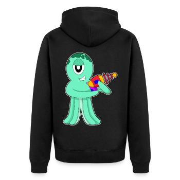Extraterrestre pieuvre - Veste à capuche bio Premium Unisexe - noir - Dos - Nico (187cm)