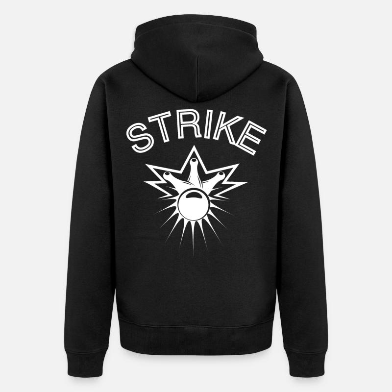 Bowling, Bowlingventilator, Strike - Unisex Premium Bio Zip Hoodie - Schwarz