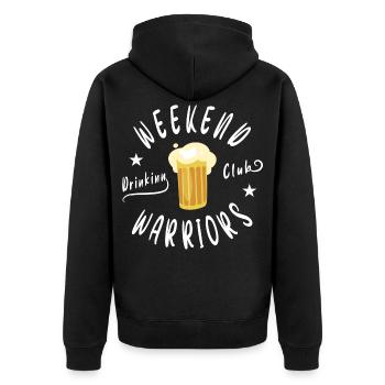 Weekend Beer Club - Unisex Premium Organic Zip Hoodie - black - Back - Nico (187cm)