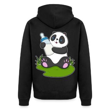 Lait pour biberon Panda - Veste à capuche bio Premium Unisexe - noir - Dos - Nico (187cm)