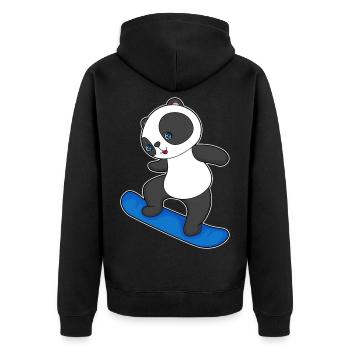 Panda Snowboarder Snowboard - Veste à capuche bio Premium Unisexe - noir - Dos - Nico (187cm)