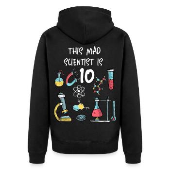 Ce savant fou a 10 ans - Veste à capuche bio Premium Unisexe - noir - Dos - Nico (187cm)