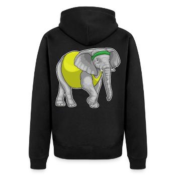 Elephant Jogger Jogging Sport - Veste à capuche bio Premium Unisexe - noir - Dos - Nico (187cm)