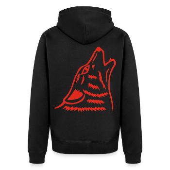 The Howl of the Red Wolf - Unisex Premium Organic Zip Hoodie - black - Back - Nico (187cm)
