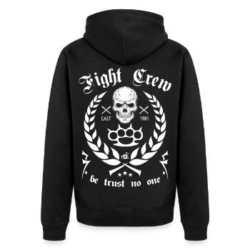 Combat team - Unisex Premium Organic Zip Hoodie - black - Back - Nico (187cm)