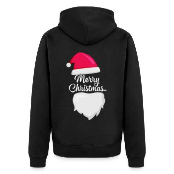 Weihnachten Weihnachten Weihnachten Weihnachten - Unisex Premium Bio Zip Hoodie - Schwarz - Hinten - Nico (187cm)
