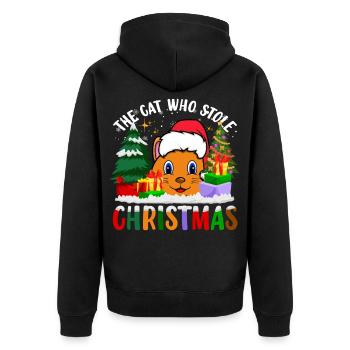 The cat who stole christmas for Cat Lovers - Unisex Premium Organic Zip Hoodie - black - Back - Nico (187cm)