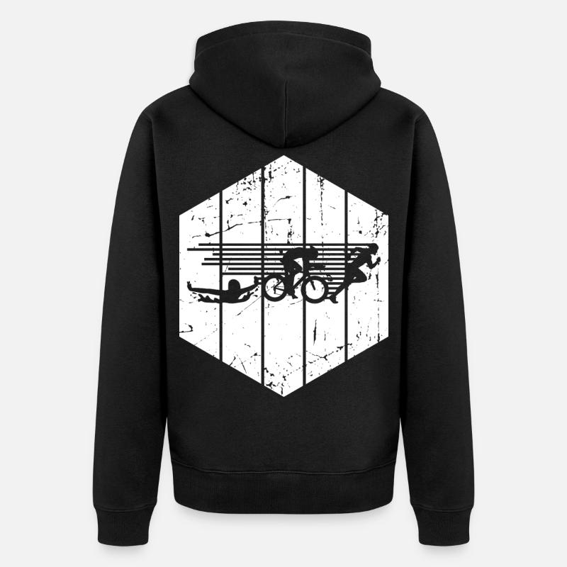 Compétition de triathlon - Veste à capuche bio Premium Unisexe - noir