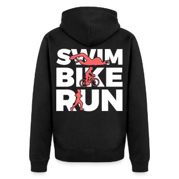 Natation Cyclisme Course à pied Répétition - Veste à capuche bio Premium Unisexe - noir - Dos - Nico (187cm)