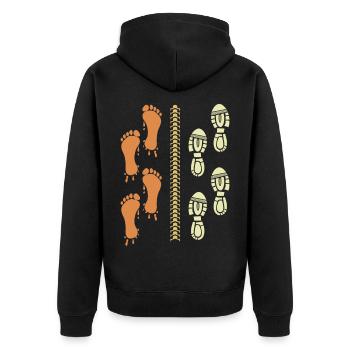 Triathlete Runner Cyclist - Unisex Premium Organic Zip Hoodie - black - Back - Nico (187cm)