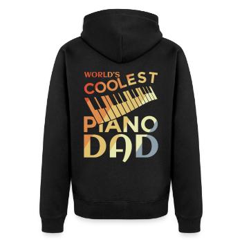 Piano father - Unisex Premium Organic Zip Hoodie - black - Back - Nico (187cm)