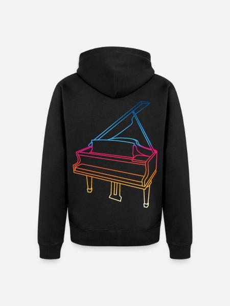 Wing Drawing - Unisex Premium Organic Zip Hoodie - black