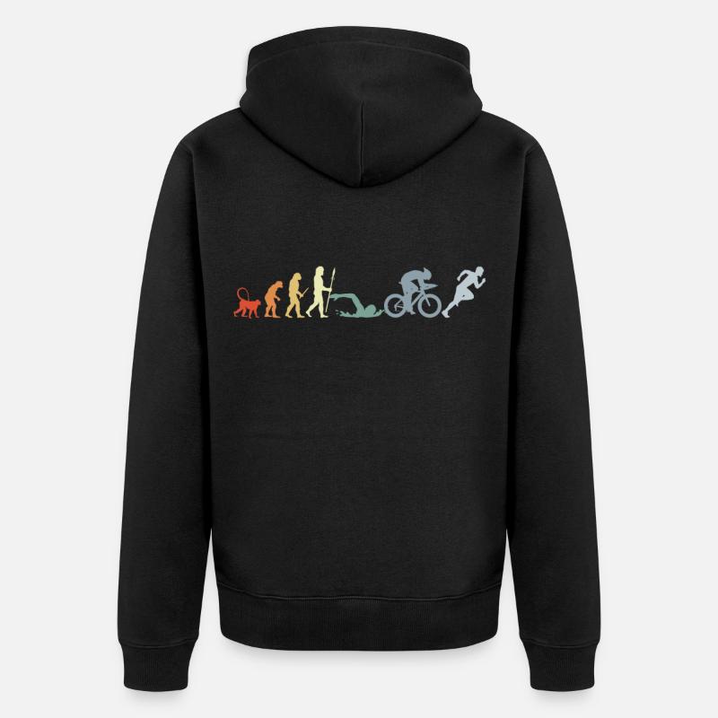 Évolution du triathlon - Veste à capuche bio Premium Unisexe - noir