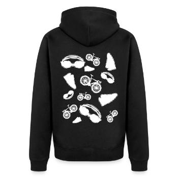 Icônes du triathlon - Veste à capuche bio Premium Unisexe - noir - Dos - Nico (187cm)