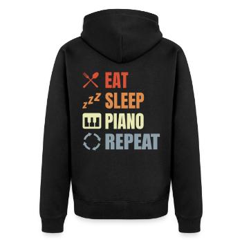 Manger Sleeping Piano Répéter - Veste à capuche bio Premium Unisexe - noir - Dos - Nico (187cm)