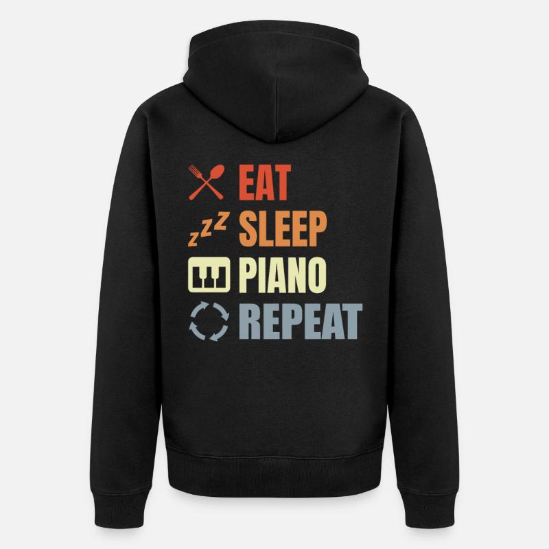 Manger Sleeping Piano Répéter - Veste à capuche bio Premium Unisexe - noir
