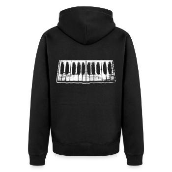 Klavier Keyboard - Unisex Premium Bio Zip Hoodie - Schwarz - Hinten - Nico (187cm)