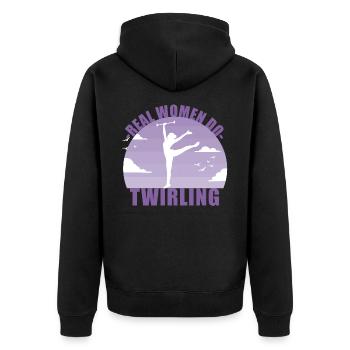 De vraies femmes font du Twirling - Baton Sportswoman Gift - Veste à capuche bio Premium Unisexe - noir - Dos - Nico (187cm)
