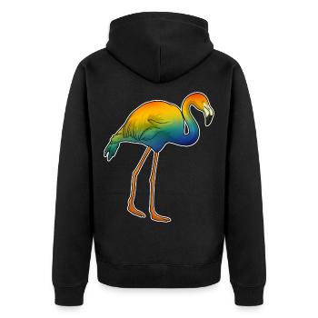 Flamant rose arc-en-ciel - Veste à capuche bio Premium Unisexe - noir - Dos - Nico (187cm)