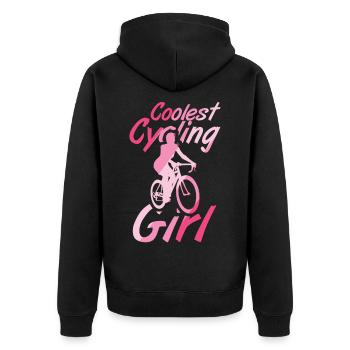 Cyclist - Unisex Premium Organic Zip Hoodie - black - Back - Nico (187cm)