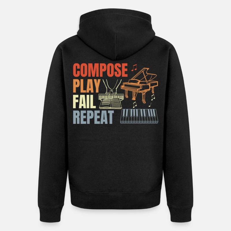 Routine de pianiste - Veste à capuche bio Premium Unisexe - noir