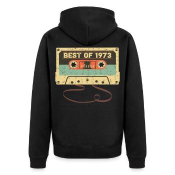 Best of 1973 50e anniversaire Génial 50 ans - Veste à capuche bio Premium Unisexe - noir - Dos - Nico (187cm)
