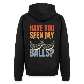 Witziger Golfspieler Spruch - Unisex Premium Bio Zip Hoodie - Schwarz - Hinten - Nico (187cm)