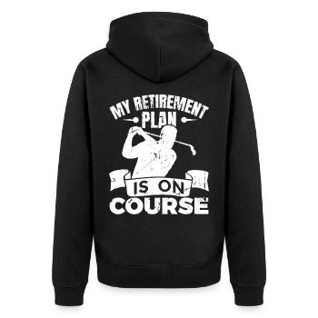 Golfspieler Ruhestand - Unisex Premium Bio Zip Hoodie - Schwarz - Hinten - Nico (187cm)