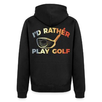 Je préfère jouer au golf - Veste à capuche bio Premium Unisexe - noir - Dos - Nico (187cm)