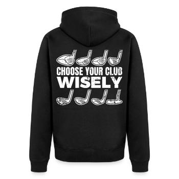 Choisissez votre club de golf - Veste à capuche bio Premium Unisexe - noir - Dos - Nico (187cm)