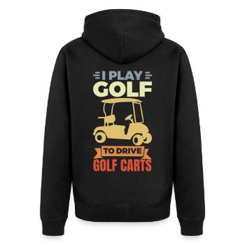 J’adore les voiturettes de golf - Veste à capuche bio Premium Unisexe - noir - Dos - Nico (187cm)