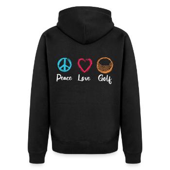 Peace Love Golf - Veste à capuche bio Premium Unisexe - noir - Dos - Nico (187cm)