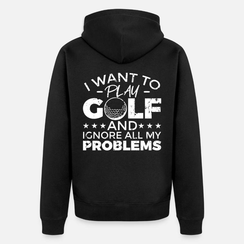 Cooler Golf Spruch - Unisex Premium Bio Zip Hoodie - Schwarz